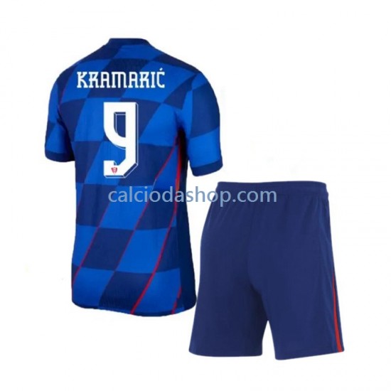 Maglia Croazia Andrej Kramaric 9 Gara Away Completo Bambino 2-13 Anni Euro 2024 MC