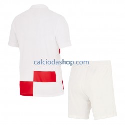 Maglia Croazia Gara Home Completo Bambino 2-13 Anni Euro 2024 MC