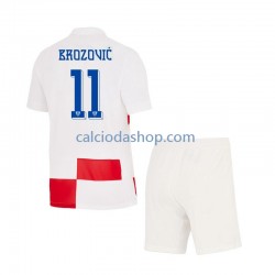 Maglia Croazia Marcelo Brozovic 11 Gara Home Completo Bambino 2-13 Anni Euro 2024 MC