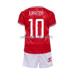 Maglia Danimarca Eriksen 10 Gara Home Completo Bambino 2-13 Anni Euro 2024 MC