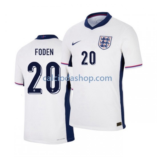 Maglia Inghilterra Phil Foden 20 Gara Home Uomo Euro 2024 MC