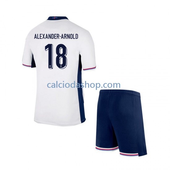 Maglia Inghilterra Trent Alexander-Arnold 18 Gara Home Completo Bambino 2-13 Anni Euro 2024 MC