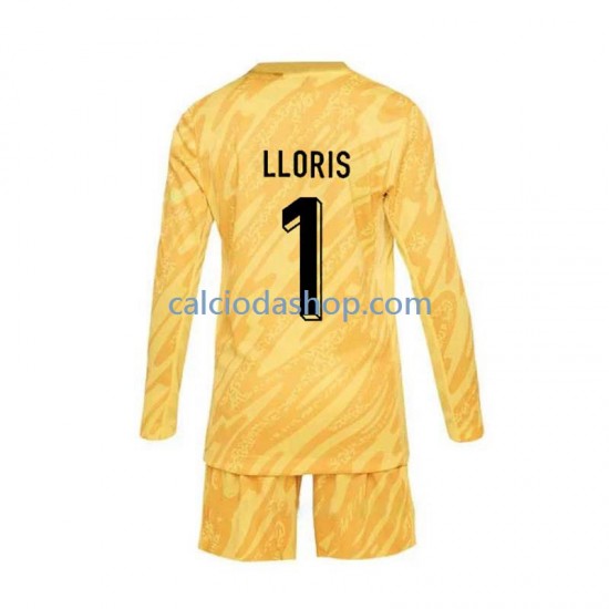 Maglia Portiere Francia Hugo Lloris 1 Gara Home Completo Bambino 2-13 Anni Euro 2024 ML