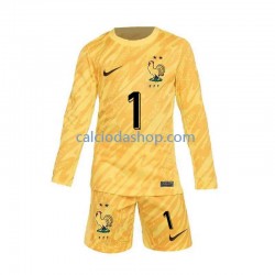 Maglia Portiere Francia Hugo Lloris 1 Gara Home Completo Bambino 2-13 Anni Euro 2024 ML