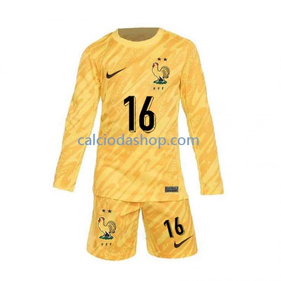 Maglia Portiere Francia Mike Maignan 16 Gara Home Completo Bambino 2-13 Anni Euro 2024 ML