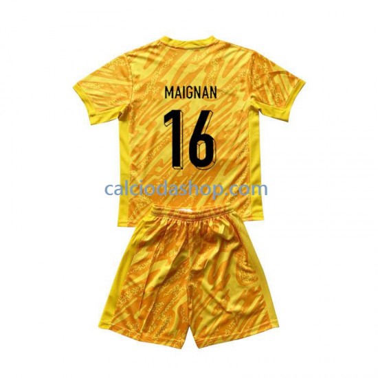 Maglia Portiere Francia Mike Maignan 16 Gara Home Completo Bambino 2-13 Anni Euro 2024 MC