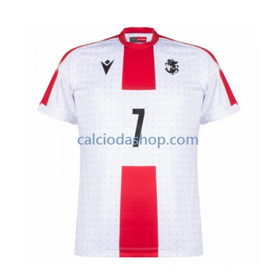 Maglia Georgia Kvaratskhelia 7 Gara Home Uomo Euro 2024 MC