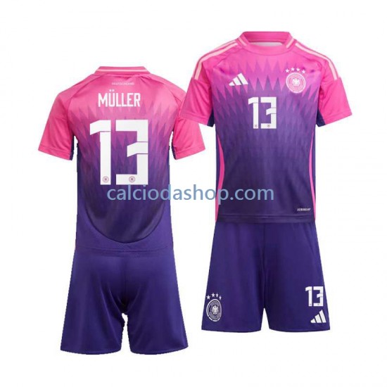 Maglia Germania Thomas Muller 13 Gara Away Completo Bambino 2-13 Anni Euro 2024 MC