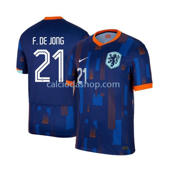 Maglia Paesi Bassi Frenkie de Jong 21 Gara Away Uomo Euro 2024 MC