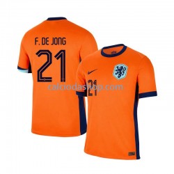 Maglia Paesi Bassi Frenkie de Jong 21 Gara Home Uomo Euro 2024 MC