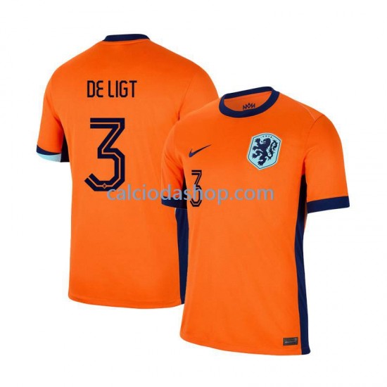 Maglia Paesi Bassi Matthijs de Ligt 3 Gara Home Uomo Euro 2024 MC