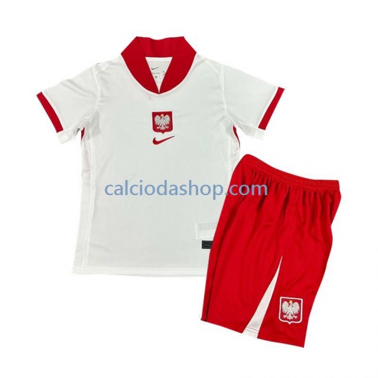 Maglia Polonia Gara Home Completo Bambino 2-13 Anni Euro 2024 MC