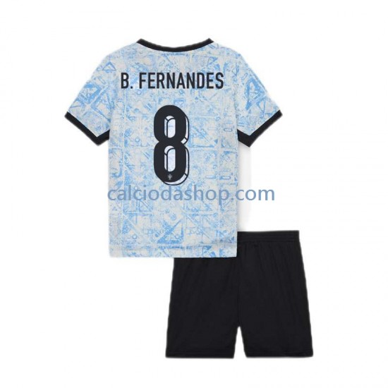 Maglia Portogallo Bruno Fernandes 8 Gara Away Completo Bambino 2-13 Anni Euro 2024 MC