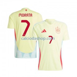 Maglia Spagna Alvaro Morata 7 Gara Away Uomo Euro 2024 MC