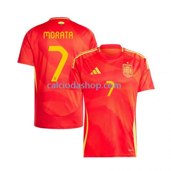 Maglia Spagna Alvaro Morata 7 Gara Home Uomo Euro 2024 MC