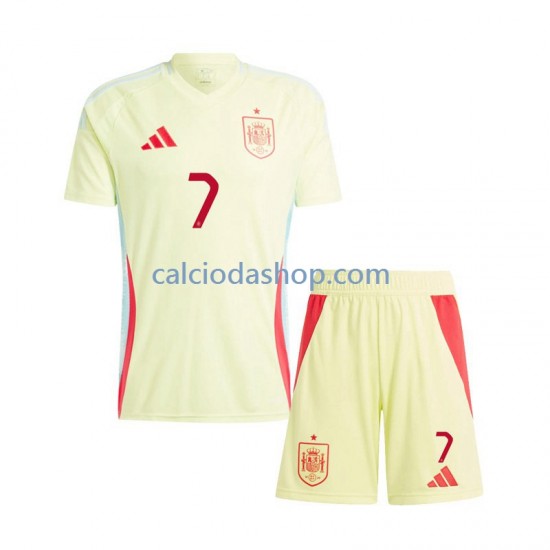 Maglia Spagna Alvaro Morata 7 Gara Away Completo Bambino 2-13 Anni Euro 2024 MC