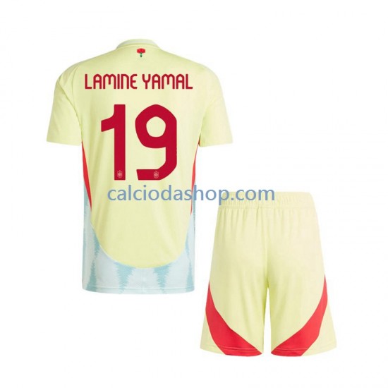 Maglia Spagna Lamine Yamal 19 Gara Away Completo Bambino 2-13 Anni Euro 2024 MC