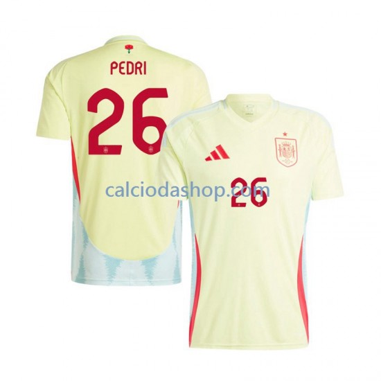 Maglia Spagna Pedri 26 Gara Away Uomo Euro 2024 MC