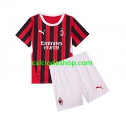 Maglia AC Milan Gara Home Completo Bambino 2-13 Anni 2024-2025 MC