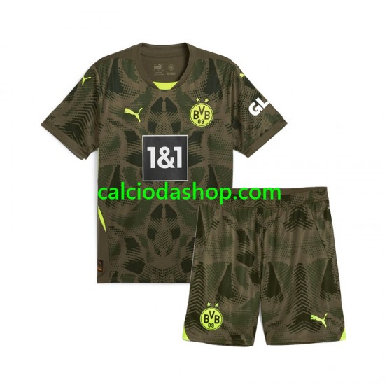 Maglia Portiere Borussia Dortmund Gara Home Completo Bambino 2-13 Anni 2024-2025 MC