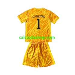 Maglia Portiere Croazia DOMINIK LIVAKOVIC 1 Gara Home Completo Bambino 2-13 Anni Euro 2024 MC