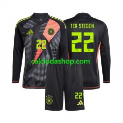 Maglia Portiere Germania Ter Stegen 22 Gara Home Completo Bambino 2-13 Anni Euro 2024 ML