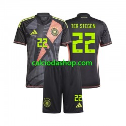 Maglia Portiere Germania Ter Stegen 22 Gara Home Completo Bambino 2-13 Anni Euro 2024 MC