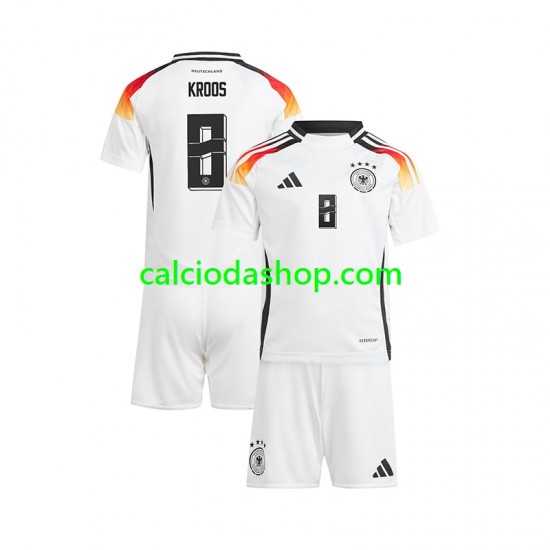 Maglia Germania Toni Kroos 8 Gara Home Completo Bambino 2-13 Anni Euro 2024 MC