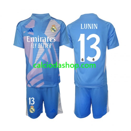 Maglia Portiere Real Madrid Andriy Lunin 13 Gara Home Completo Bambino 2-13 Anni 2024-2025 MC