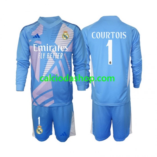 Maglia Portiere Real Madrid Thibaut Courtois 1 Gara Home Completo Bambino 2-13 Anni 2024-2025 ML