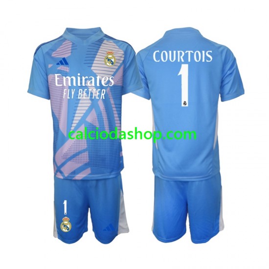 Maglia Portiere Real Madrid Thibaut Courtois 1 Gara Home Completo Bambino 2-13 Anni 2024-2025 MC