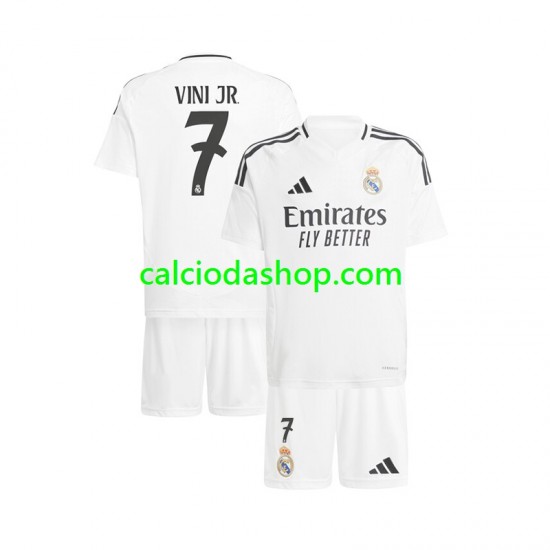 Maglia Real Madrid Vinicius Junior 7 Gara Home Completo Bambino 2-13 Anni 2024-2025 MC