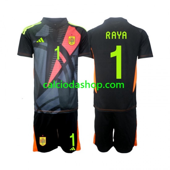 Maglia Portiere Spagna David Raya 1 Gara Away Completo Bambino 2-13 Anni Euro 2024 MC