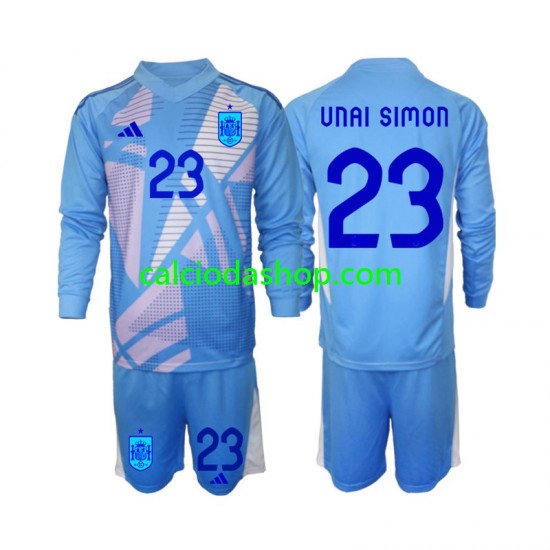 Maglia Portiere Spagna Unai Simon 23 Gara Home Completo Bambino 2-13 Anni Euro 2024 ML