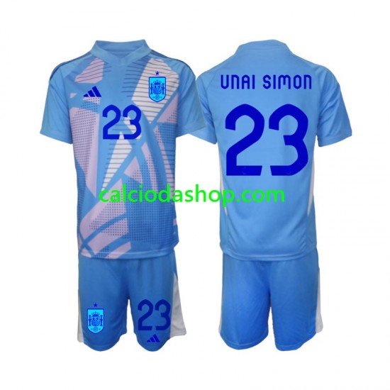 Maglia Portiere Spagna Unai Simon 23 Gara Home Completo Bambino 2-13 Anni Euro 2024 MC