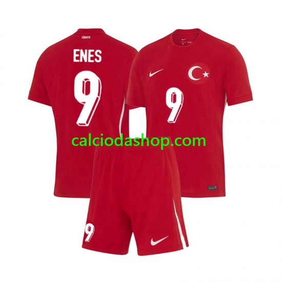 Maglia Turchia Enes Unal 9 Gara Away Completo Bambino 2-13 Anni Euro 2024 MC