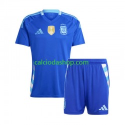 Maglia Argentina Gara Away Completo Bambino 2-13 Anni Copa America 2024 MC