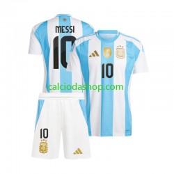 Maglia Argentina Lionel Messi 10 Gara Home Completo Bambino 2-13 Anni Copa America 2024 MC