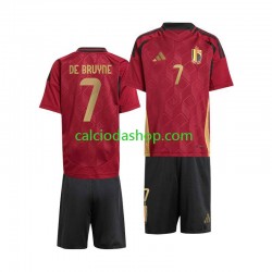 Maglia Belgio De Bruyne 7 Gara Home Completo Bambino 2-13 Anni Euro 2024 MC