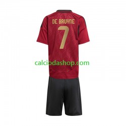 Maglia Belgio De Bruyne 7 Gara Home Completo Bambino 2-13 Anni Euro 2024 MC