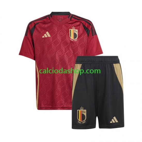 Maglia Belgio Gara Home Completo Bambino 2-13 Anni Euro 2024 MC