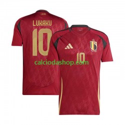 Maglia Belgio Romelu Lukaku 10 Gara Home Uomo Euro 2024 MC