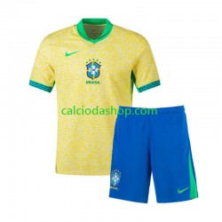 Maglia Brasile Gara Home Completo Bambino 2-13 Anni Copa America 2024 MC