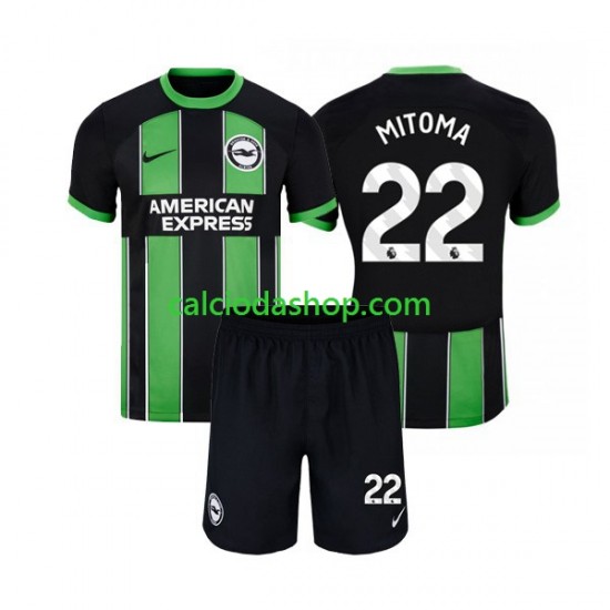 Maglia Brighton Hove Albion Mitoma 22 Gara Away Completo Bambino 2-13 Anni 2023-2024 MC