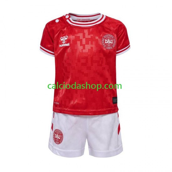 Maglia Danimarca Gara Home Completo Bambino 2-13 Anni Euro 2024 MC