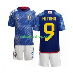 Maglia Giappone Mitoma 9 Gara Home Completo Bambino 2-13 Anni Mondiali 2022 MC