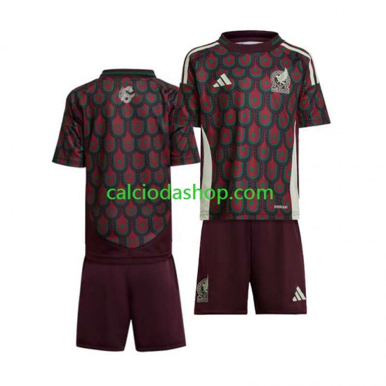 Maglia Messico Gara Home Completo Bambino 2-13 Anni Copa America 2024 MC