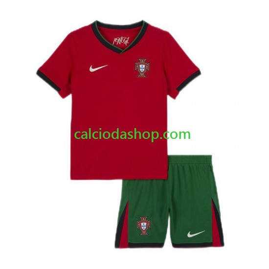 Maglia Portogallo Gara Home Completo Bambino 2-13 Anni Euro 2024 MC