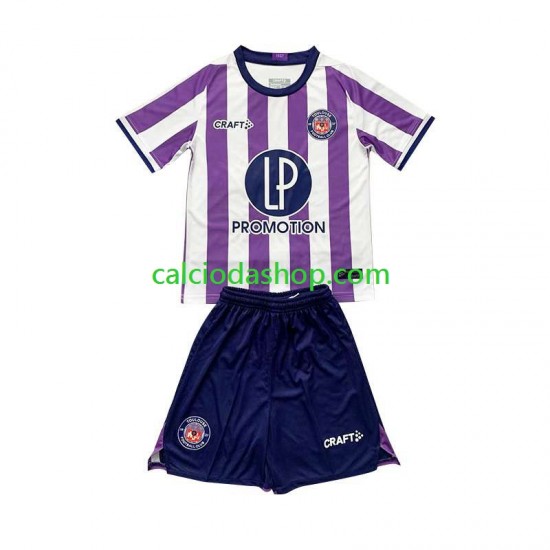 Maglia Toulouse Gara Home Completo Bambino 2-13 Anni 2023-2024 MC