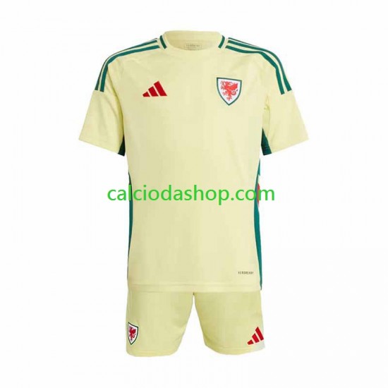 Maglia Galles Gara Away Completo Bambino 2-13 Anni 2024 MC